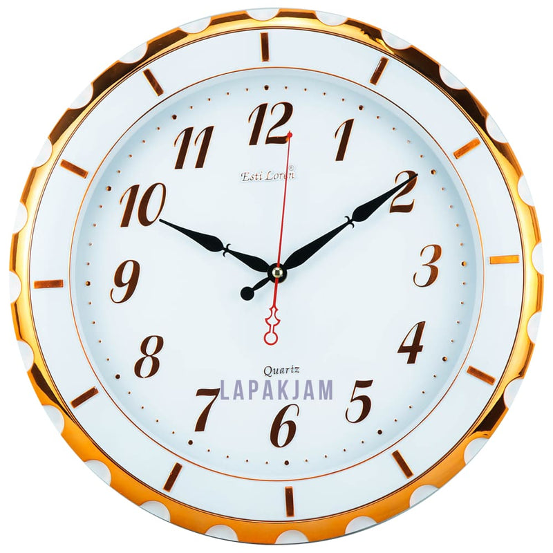 Jam Dinding Analog Polos Minimalis Estiloren Bronze JD48S237D-RWBR