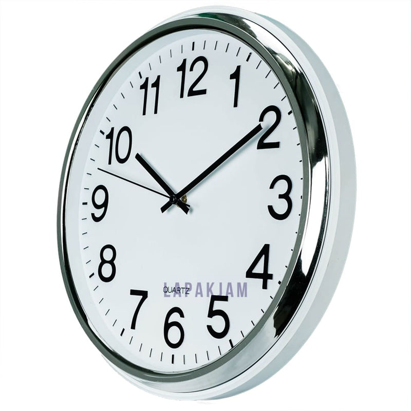 Jam Dinding Analog Polos Minimalis Esa Silver JDES978ASIL