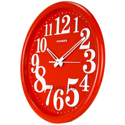 Jam Dinding Analog Polos Minimalis Pioneer Merah JD00PIO217DED
