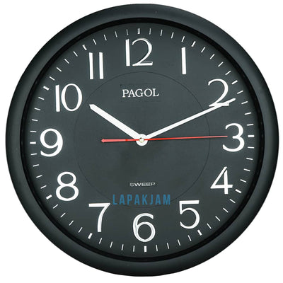 Jam Dinding Analog Polos Minimalis Pagol Silver JDPAPGWS3THITS