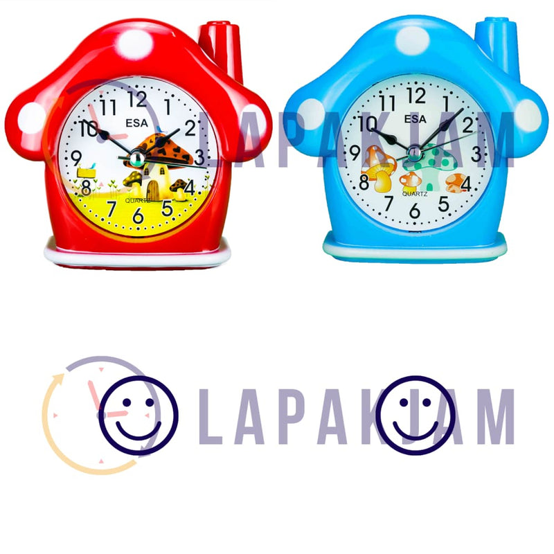 Jam Weker Analog Polos Minimalis Esa Merah WEES109MER