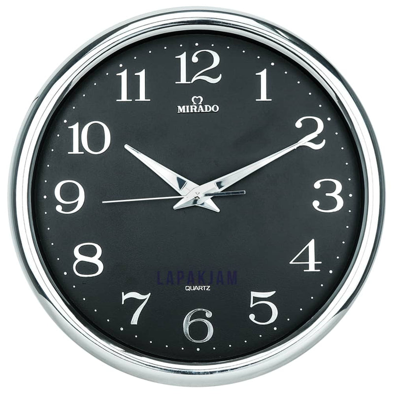Jam Dinding Analog Polos Minimalis Mirado Silver JD00-805BA-SIL