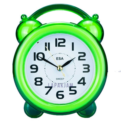 Jam Weker Analog Polos Minimalis Esa Hijau WEESAH17HIJ