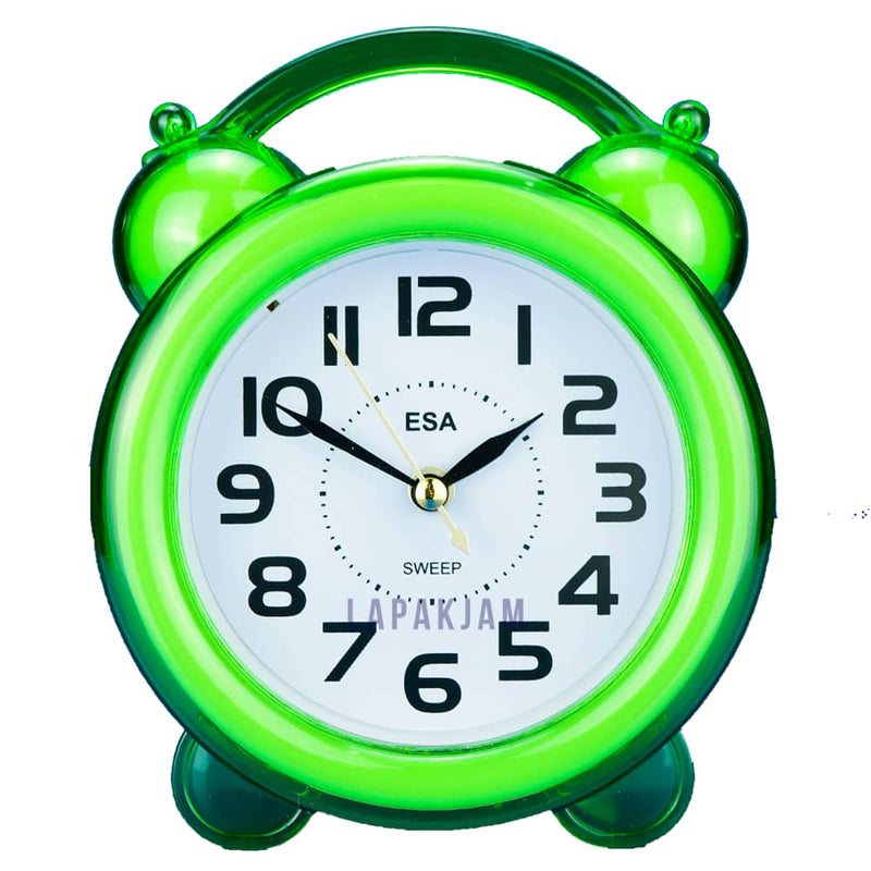 Jam Weker Analog Polos Minimalis Esa Hijau WEESAH17HIJ