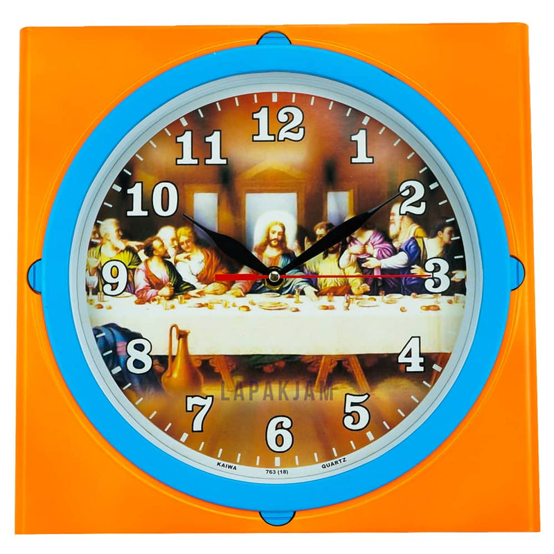Jam Dinding Analog Nuansa Nasrani Esa Orange JDESLO73NASORA