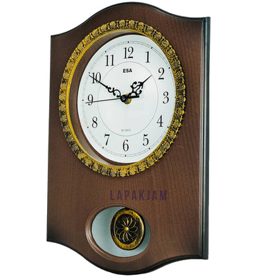 Jam Dinding Analog Permata/Feminim/Norak Esa Coklat JDES6037BRO