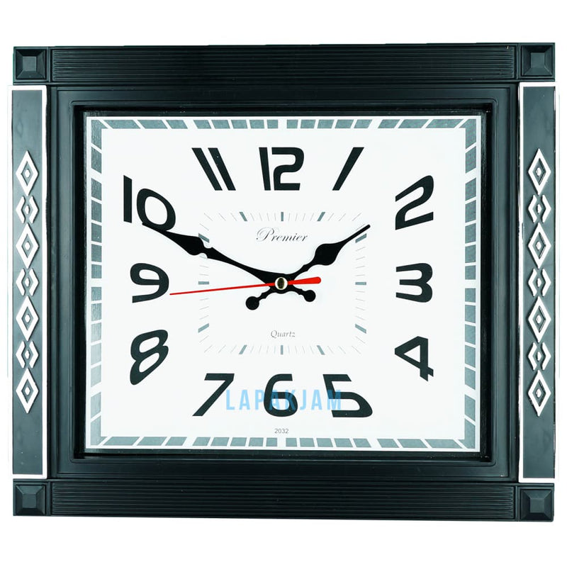 Jam Dinding Analog Polos Minimalis Premier Silver JD4333BLASIL