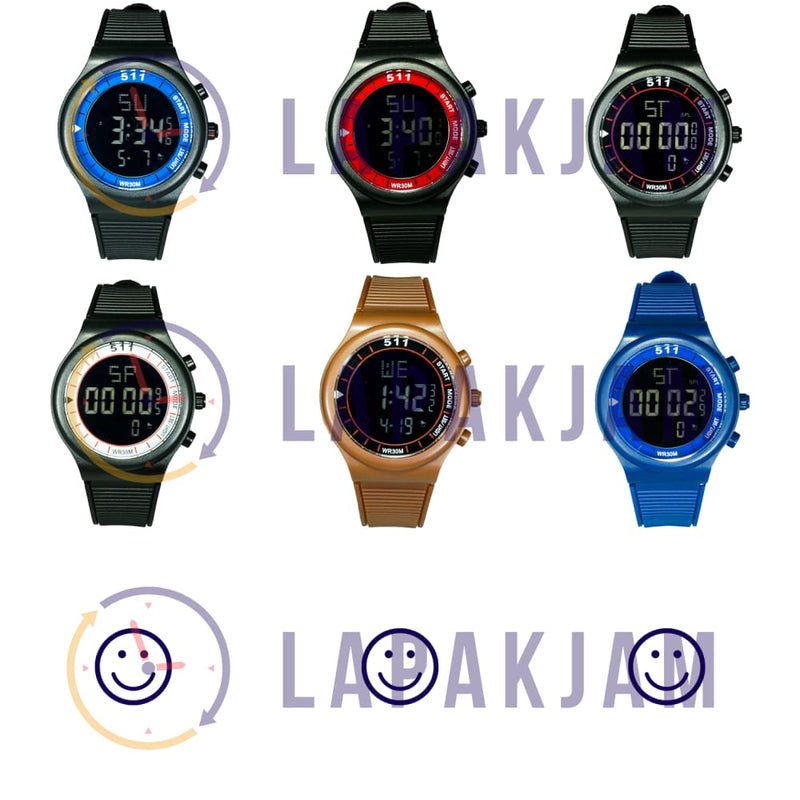 Jam Tangan Digital Sporty 511-B219 Hitam Biru JA511-B219DHITBIR