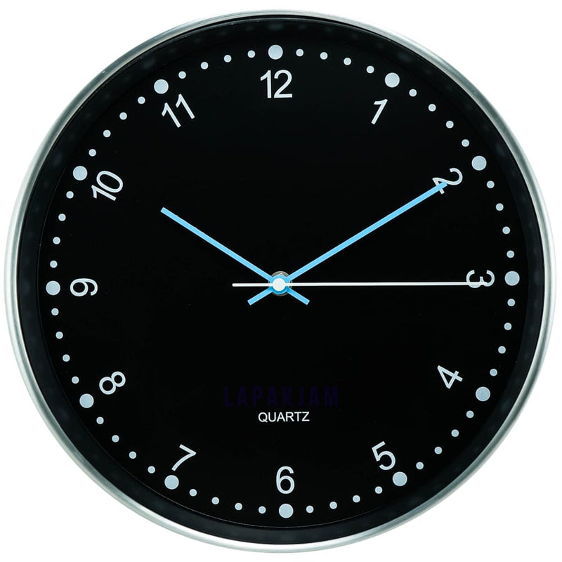 Jam Dinding Analog Polos Minimalis Stainless Hitam JDST9543HIT
