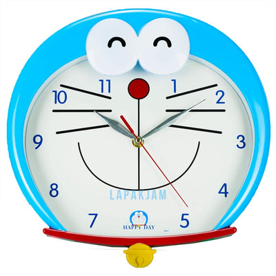 Jam Dinding Analog Karakter Anak HappyDay Biru JDHD9903BIR