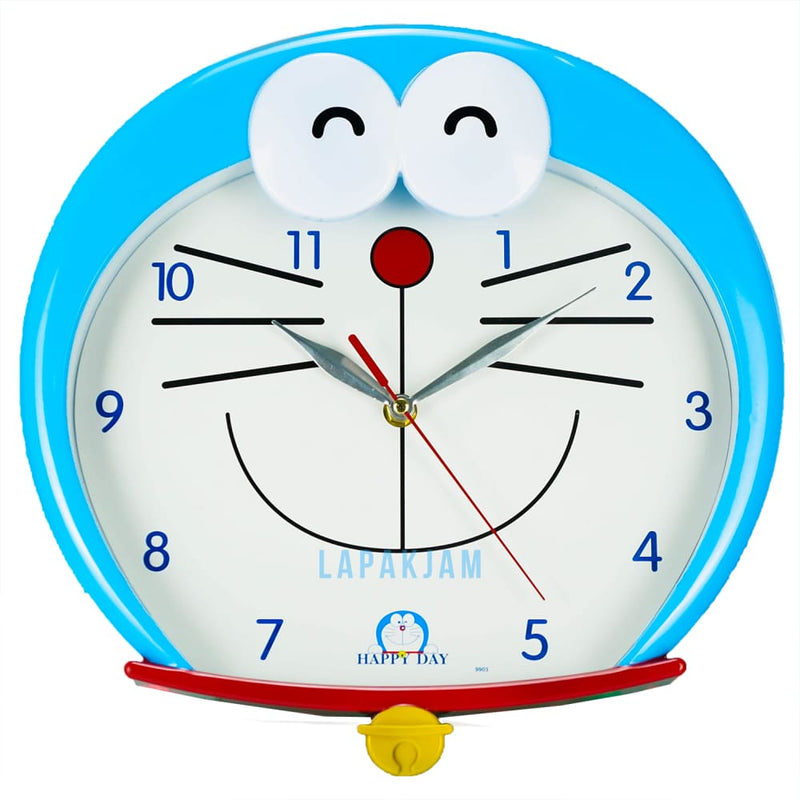 Jam Dinding Analog Karakter Anak HappyDay Biru JDHD9903BIR