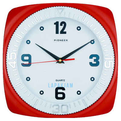 Jam Dinding Analog Polos Minimalis Pioneer Merah JDPIHS212DWMER