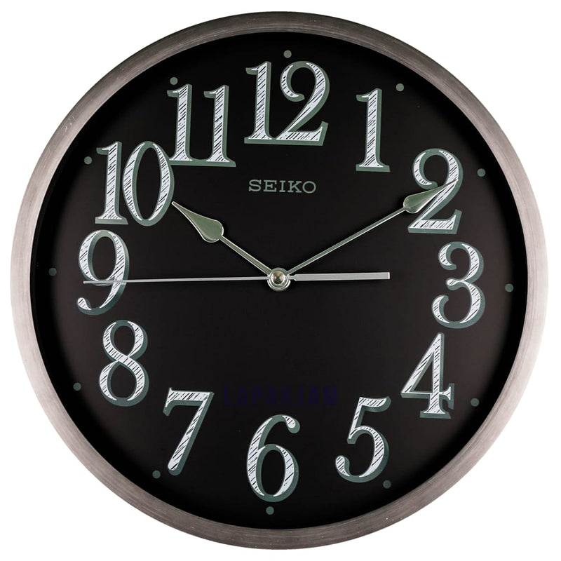 Jam Dinding Analog Polos Minimalis Seiko Hitam Abu JDSEQXA706KHIT
