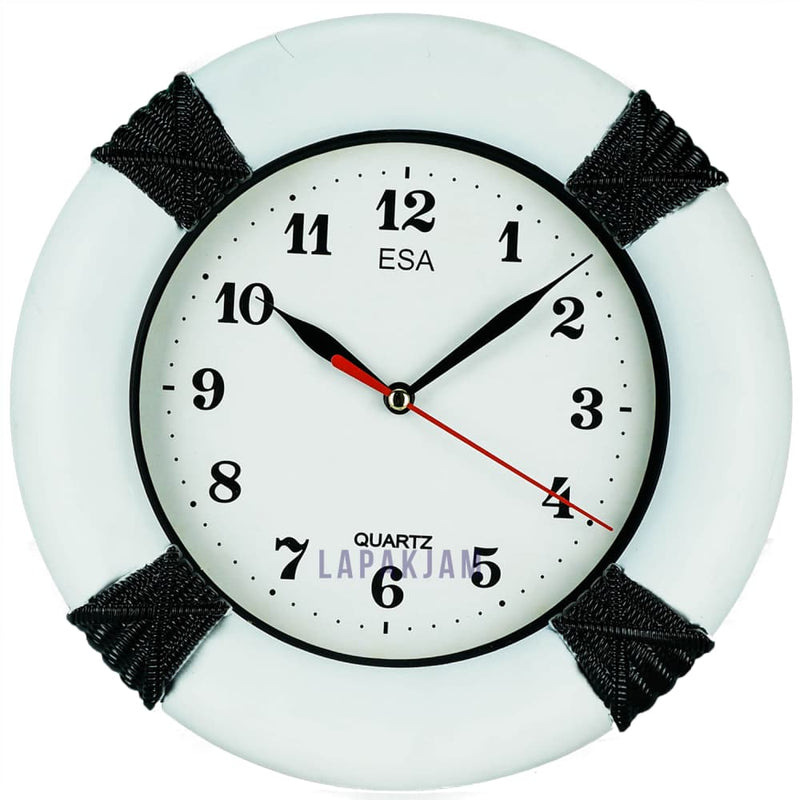 Jam Dinding Analog Karakter Anak Esa Putih HItam JDESA916PHIT