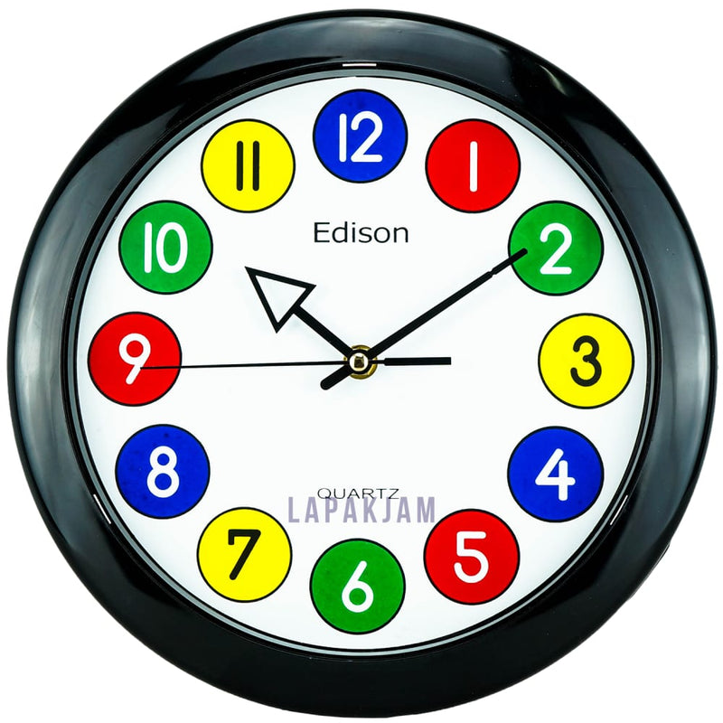 Jam Dinding Analog Polos Minimalis Edison Hitam JDEDED280CHIT