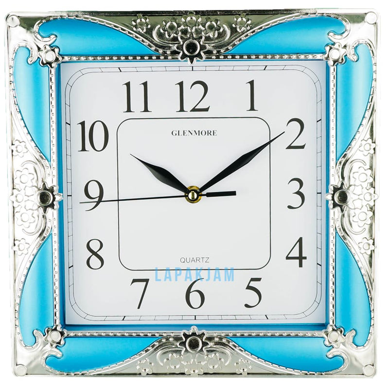 Jam Dinding Analog Polos Minimalis Glenmore Biru JDGLGM-5858BIR