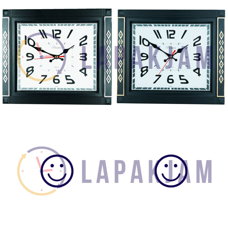 Jam Dinding Analog Polos Minimalis Premier Silver JD4333BLASIL