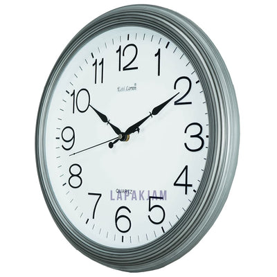 Jam Dinding Analog Polos Minimalis Estiloren Silver JD45T221DMSIL