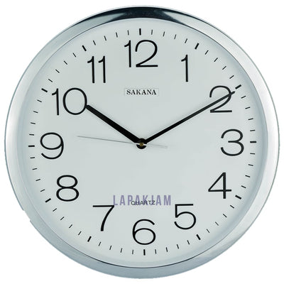 Jam Dinding Analog Polos Minimalis Sakana Putih JDSAKA071PUT