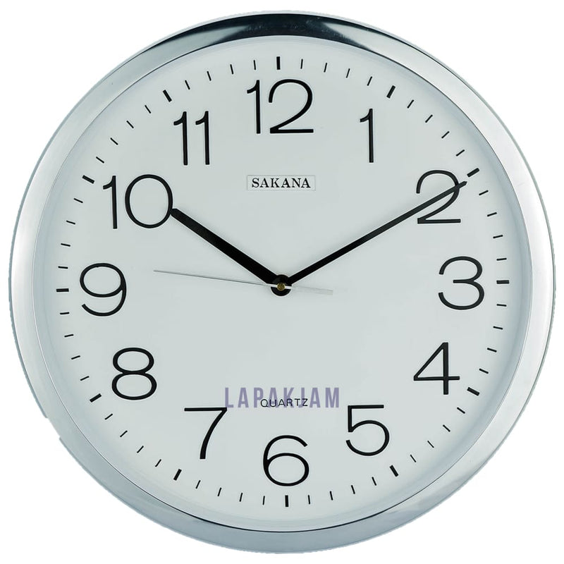 Jam Dinding Analog Polos Minimalis Sakana Putih JDSAKA071PUT