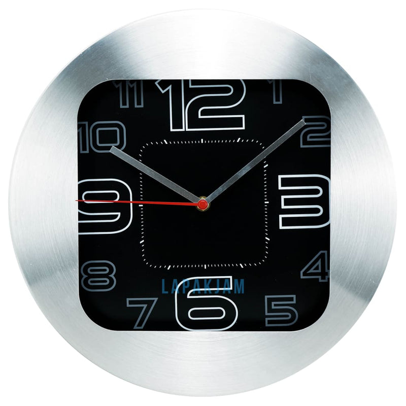 Jam Dinding Analog Polos Minimalis Stainless Hitam JDST2714SHIT