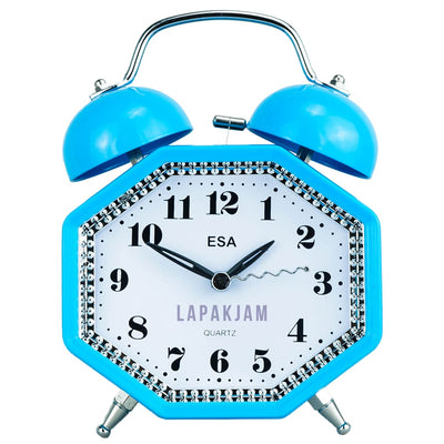 Jam Weker Analog Polos Minimalis Esa Biru WEES841BIR