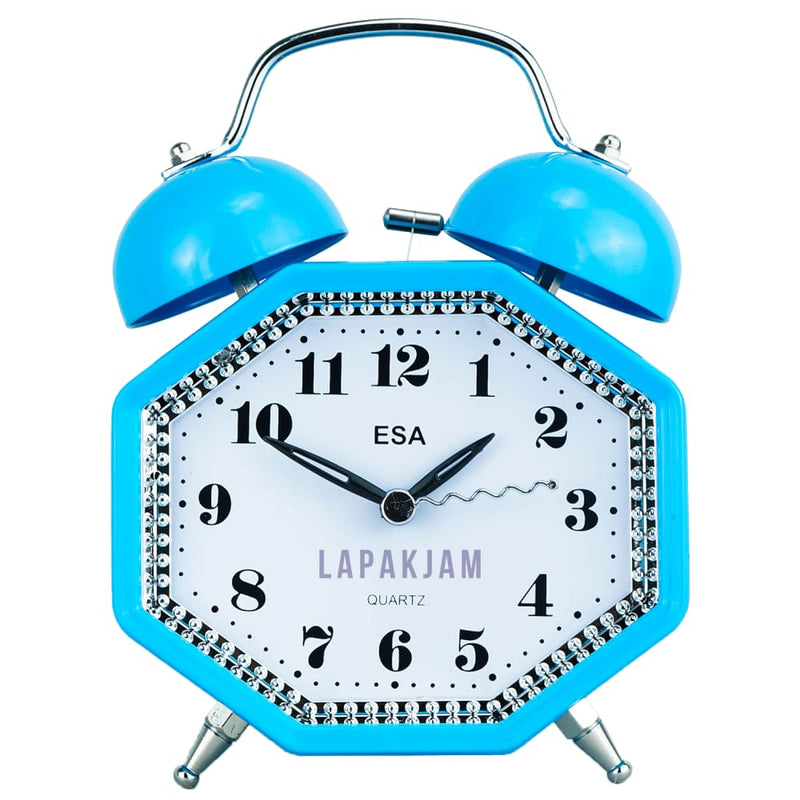 Jam Weker Analog Polos Minimalis Esa Biru WEES841BIR