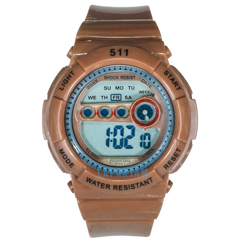 Jam Tangan Digital Sporty 511-B1 Coklat JA511B1DCOK