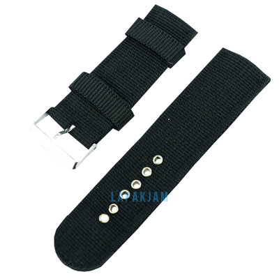 Tali Jam Tangan Kanvas/Kain Polos Fashion Tidak ada Merk Hitam TA016NYLO26HIT