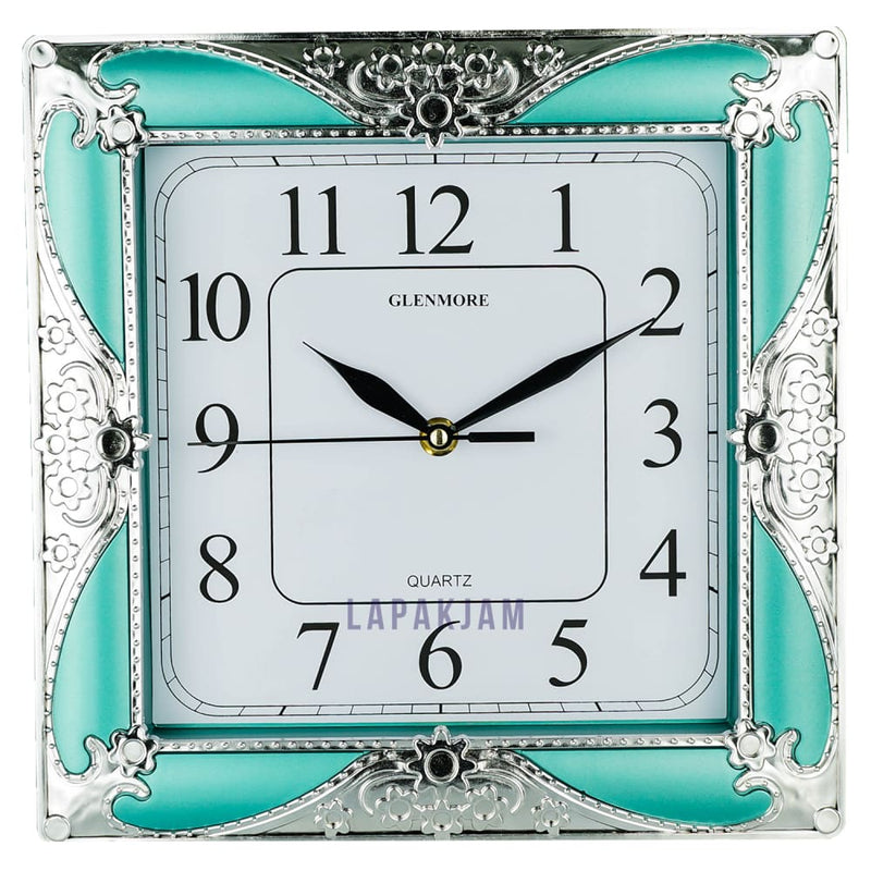 Jam Dinding Analog Polos Minimalis Glenmore Hijau JDGLGM5858HIJ
