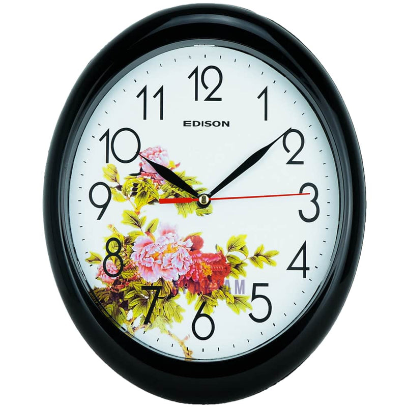 Jam Dinding Analog Polos Minimalis Edison Hitam JDEDEDW04HIT
