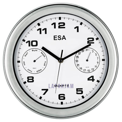 Jam Dinding Analog Chrome Kantor Estiloren Silver JD7570SILPUT