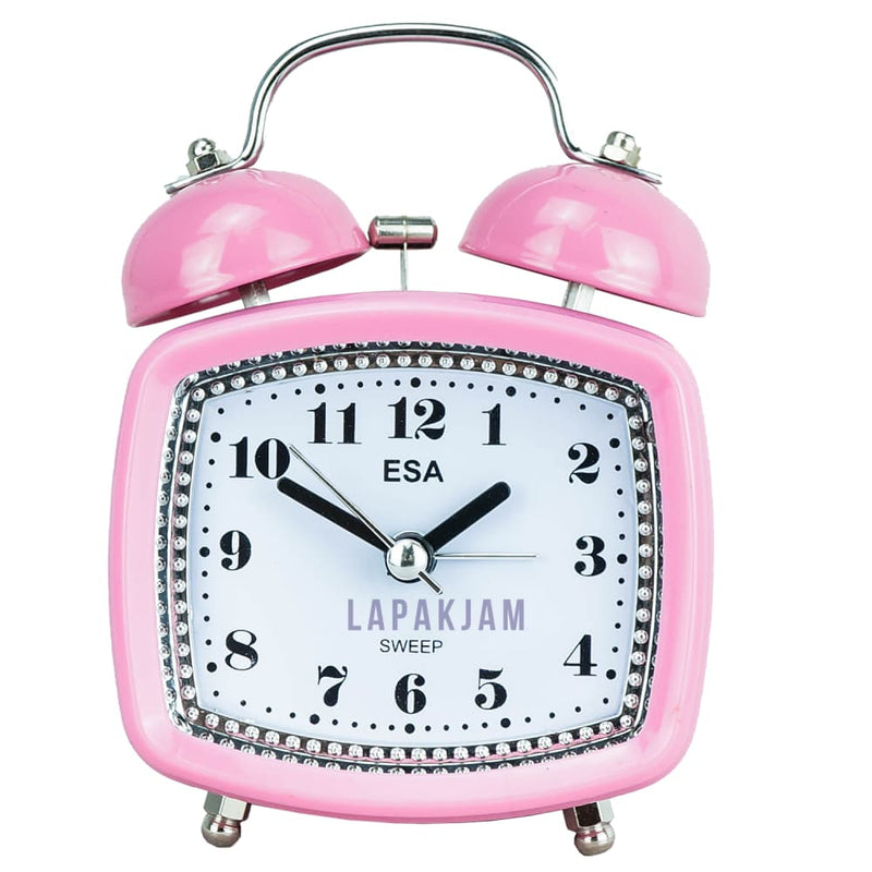 Jam Weker Analog Polos Minimalis Esa Pink WEKIKK837PIN