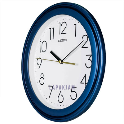 Jam Dinding Analog Polos Minimalis Seiko Biru JDSEIKQXA577LBIR