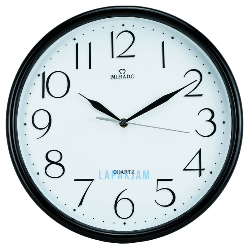 Jam Dinding Analog Polos Minimalis Mirado Silver Chrome JD65-801WIBL