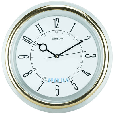 Jam Dinding Analog Polos Minimalis Edison Gold JDEDEDW318GOL