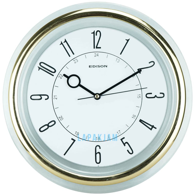 Jam Dinding Analog Polos Minimalis Edison Gold JDEDEDW318GOL