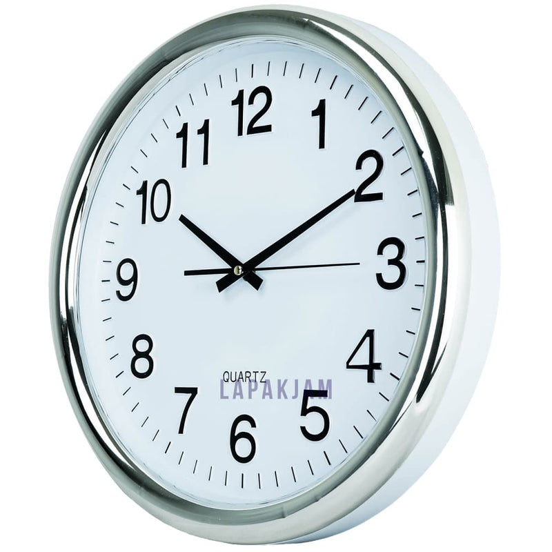 Jam Dinding Analog Polos Minimalis Remidi Silver JDRERM-134PSIL