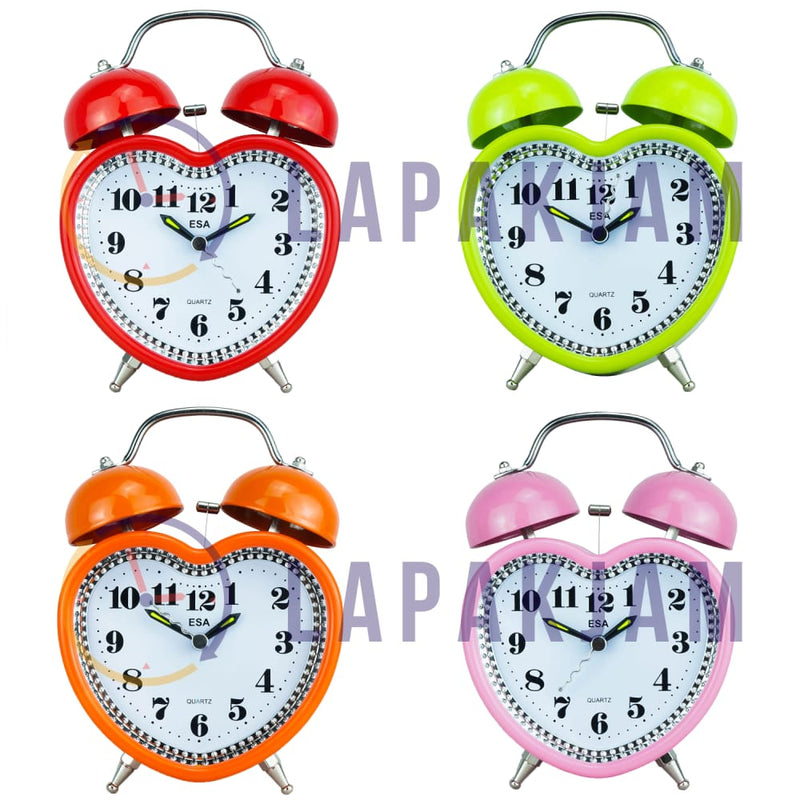 Jam Weker Analog Polos Minimalis Esa Merah WEES83MER