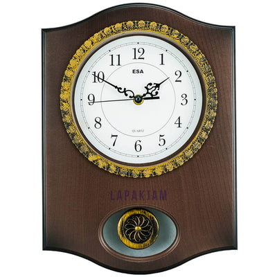 Jam Dinding Analog Permata/Feminim/Norak Esa Coklat JDES6037BRO