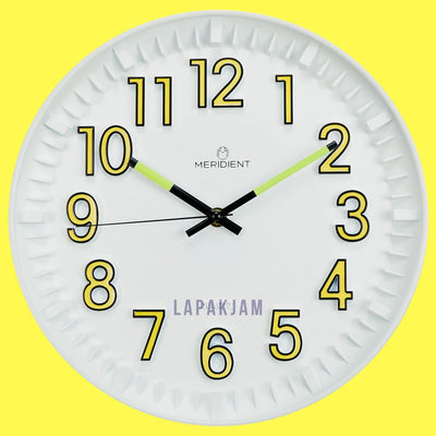 Jam Dinding Analog Polos Minimalis Meridient Putih JDMEGTD1PUT