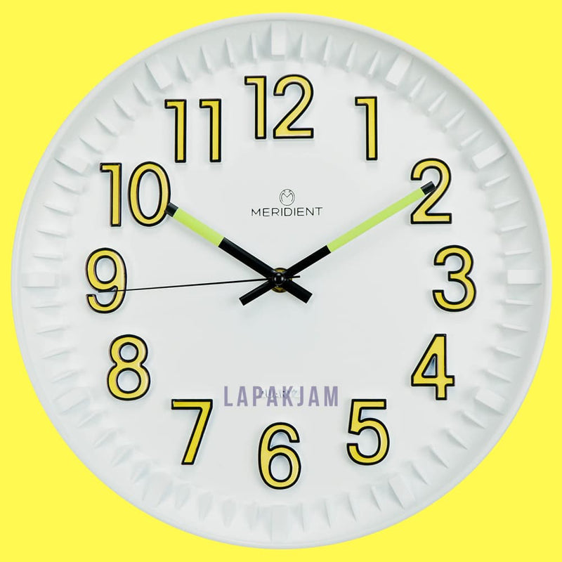 Jam Dinding Analog Polos Minimalis Meridient Putih JDMEGTD1PUT