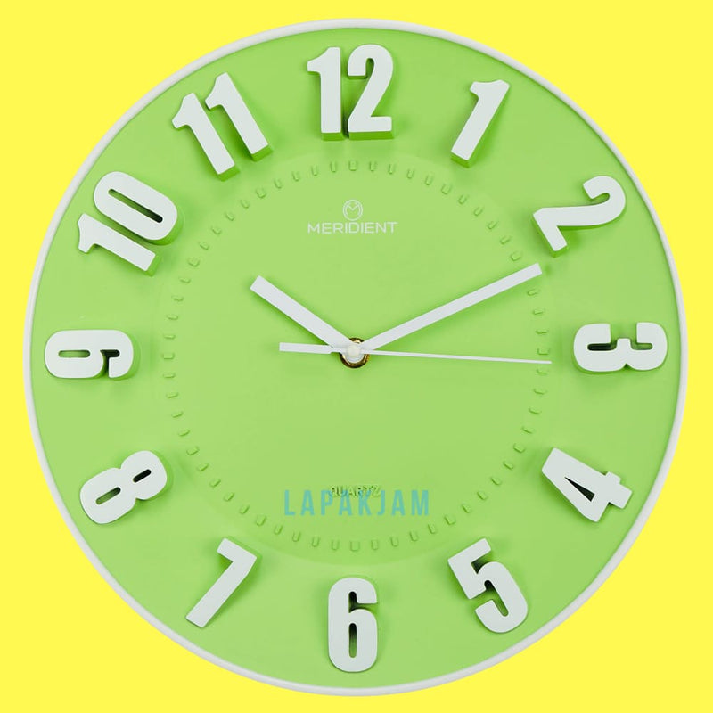 Jam Dinding Analog Polos Minimalis Meridient Hijau JDME9728HIJ