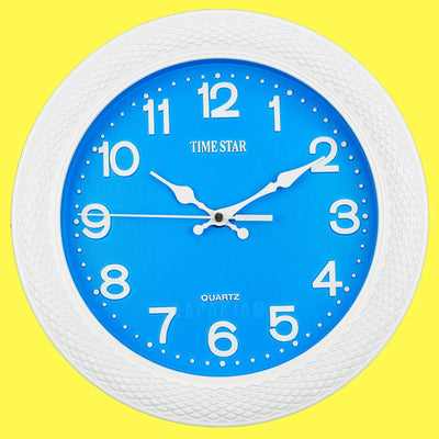 Jam Dinding Analog Polos Minimalis TimeStar Biru JD58210D-LUWHI