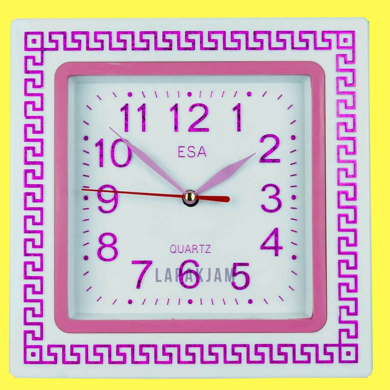 Jam Dinding Analog Polos Minimalis Esa Pink JDESA241PIN