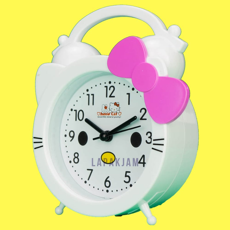 Jam Weker Analog Polos Minimalis No Brand Pink WEHS-613PIN