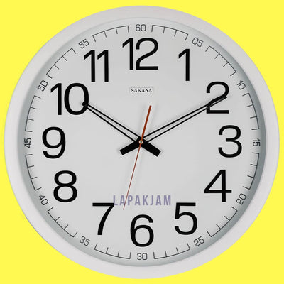 Jam Dinding Analog Polos Minimalis Sakana Putih JDSA415NPUT