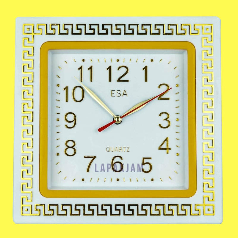 Jam Dinding Analog Polos Minimalis Esa kuning JDESA241KUN