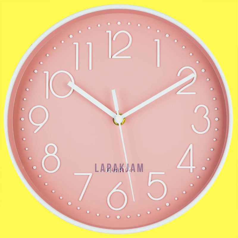 Jam Dinding Analog Polos Minimalis Alari Pink JDALARRC-8101APIN