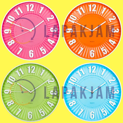 Jam Dinding Analog Polos Minimalis Kikai Pink JDKI9750PIN